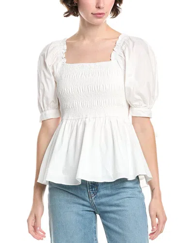 Endless Rose Peplum Top In White
