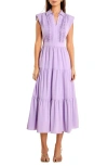 Endless Rose Pintuck Detail Tiered Midi Dress In Lilac