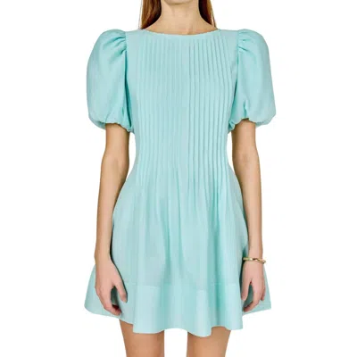 Endless Rose Pintuck Mini Dress In Blue