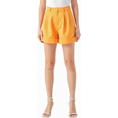 Endless Rose Pintucked Shorts In Yellow