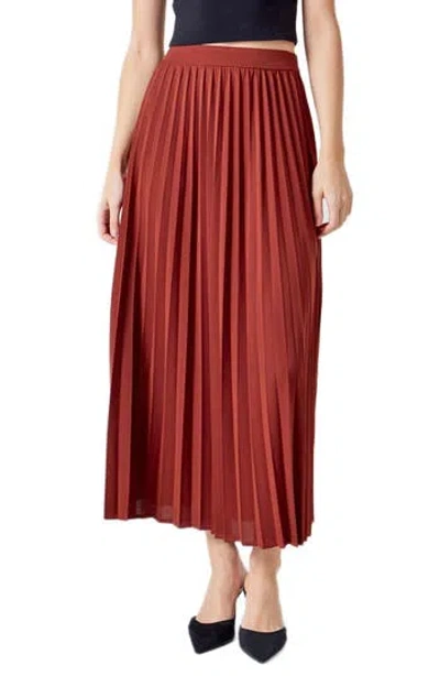 Endless Rose Pleated Maxi Skirt In Red
