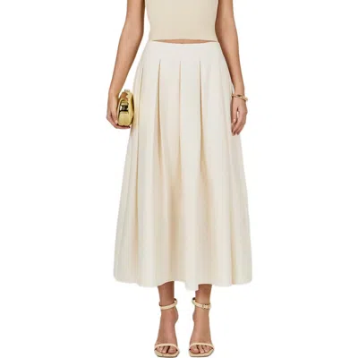 Endless Rose Pleated Midi Skirt In White