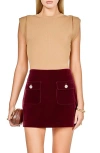 Endless Rose Pleated Shoulder Knit Top In Brown
