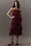 Endless Rose Pleated Tiered Midi Dress In Red