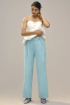 Endless Rose Pleated Zip-up Trousers Pants In Blue