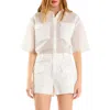 Endless Rose Pocket Mesh Shirt In White