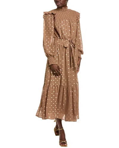 Endless Rose Polka Dot Maxi Dress In Brown