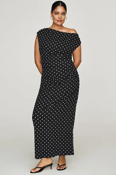 Endless Rose Polka Dot Midi Dress In Black