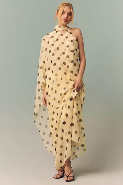 Endless Rose Polka Dot One-shoulder Maxi Dress In Multi