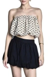 Endless Rose Polka Dot Strapless Bubble Top In Multi