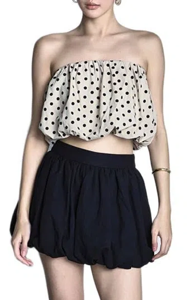 Endless Rose Polka Dot Strapless Bubble Top In Multi