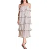Endless Rose Polka Dot Wired Ruffle Tiered Dress