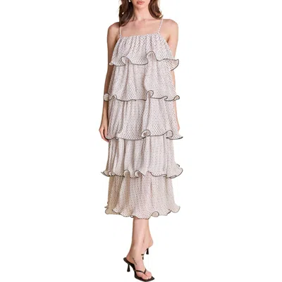 Endless Rose Polka Dot Wired Ruffle Tiered Dress