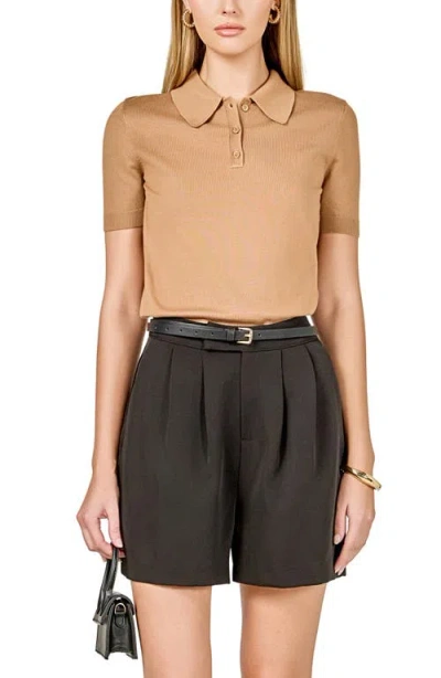 Endless Rose Polo Sweater In Black