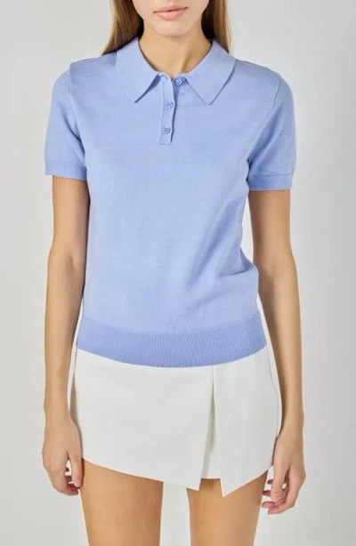 Endless Rose Polo Sweater In Blue