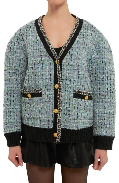 Endless Rose Women's Boucle Cardigan In Blue