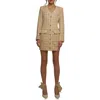 Endless Rose Premium Plaid Tweed Minidress In Beige Multi