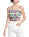 Endless Rose Print Crop Top In Multi