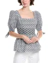 Endless Rose Print Top In Gray