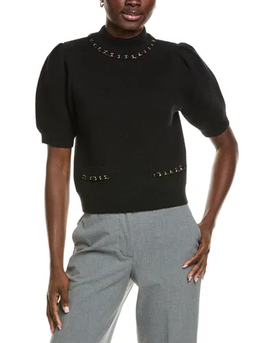 Endless Rose Puff Chain Detailed Top In Black