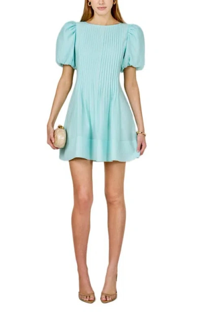 Endless Rose Puff Sleeve Minidress In Blue
