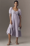 Endless Rose Texture Puff Sleeve Maxi Dress In Purple