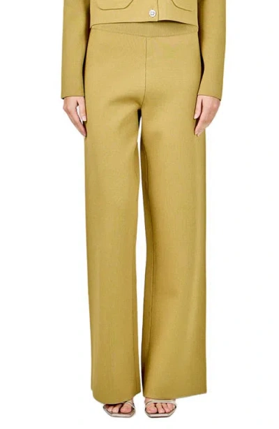 Endless Rose Relax Fit Sweater Pants In Yellow