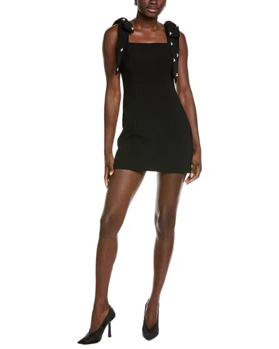 Endless Rose Rhinestone & Pearl Mini Dress In Black