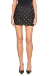 Endless Rose Rhinestone & Pearly Bead Miniskirt In Black