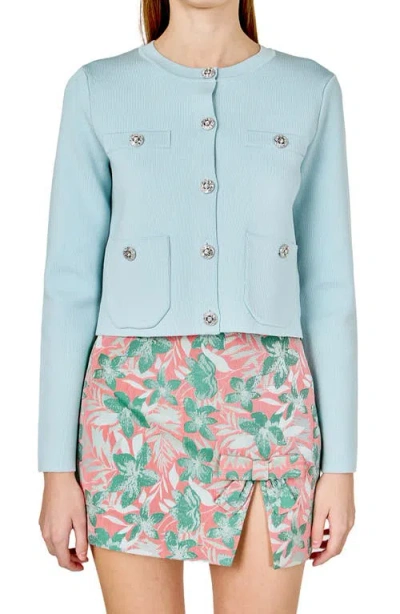 Endless Rose Rhinestone Cardigan In Blue