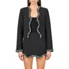 Endless Rose Rhinestone Detail Scallop Edge Jacket In Black