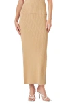 Endless Rose Women's Ribbed Slit Maxi Skirt In Camel