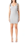 Endless Rose Ribbed Body-con Minidress In Silver