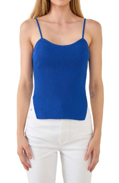 Endless Rose Ribbed Corset Camisole In Blue