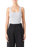 Endless Rose Ribbed Sweater Tank Top In Heather Grey