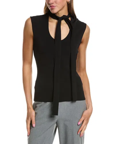 Endless Rose Ring Detailed Flare Knit Top In Black