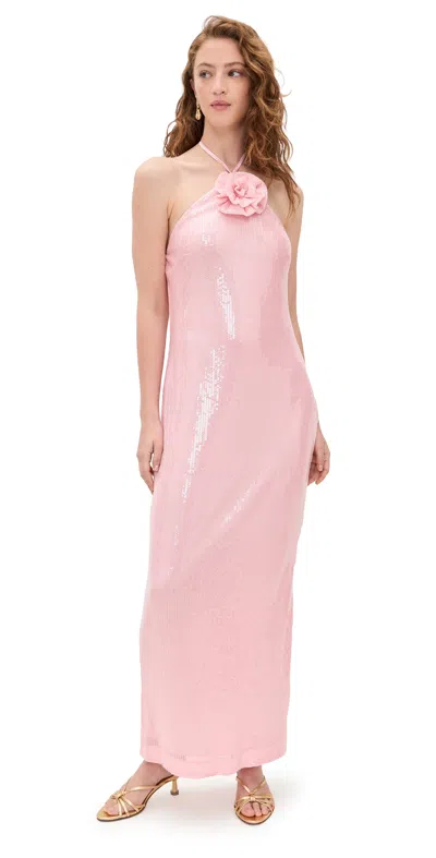 Endless Rose Rose Haltered Sequins Maxi Dress Baby Pink
