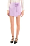 Endless Rose Rosette Faux Wrap Miniskirt In Purple