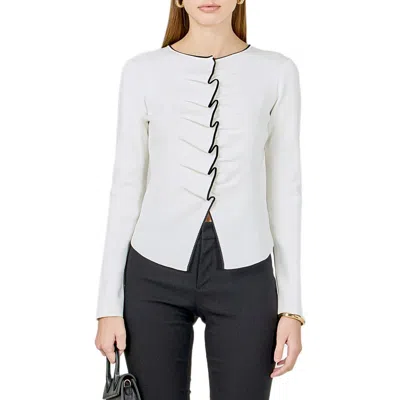 Endless Rose Ruffle Knit Top In White