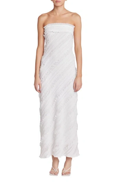 Endless Rose Ruffle Strapless Maxi Dress In White