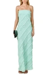 Endless Rose Ruffle Strapless Maxi Dress In Green