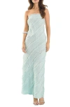 Endless Rose Ruffle Strapless Maxi Dress In Icy Blue
