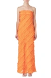 Endless Rose Ruffle Strapless Maxi Dress In Orange