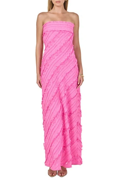 Endless Rose Ruffle Strapless Maxi Dress In Pink