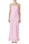 Endless Rose Ruffle Strapless Maxi Dress In Pink