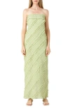 Endless Rose Ruffle Strapless Maxi Dress In Pistachio