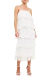 ENDLESS ROSE RUFFLE TIERED MIDI DRESS