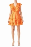 ENDLESS ROSE RUFFLE TRIM MINIDRESS