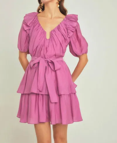 Endless Rose Ruffled Dress In Orchid In Pink