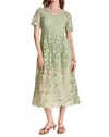 Endless Rose Allover Lace Midi Dress In Green